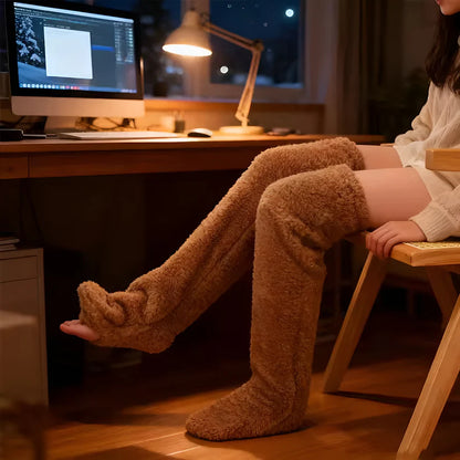 Velenzo Over Knee High Fuzzy Socks