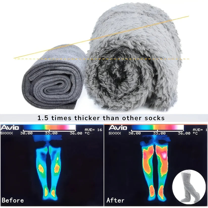 Velenzo Over Knee High Fuzzy Socks